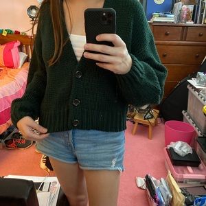 Forest green cardigan